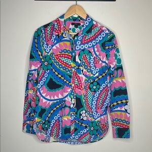 J Crew funky printed button up